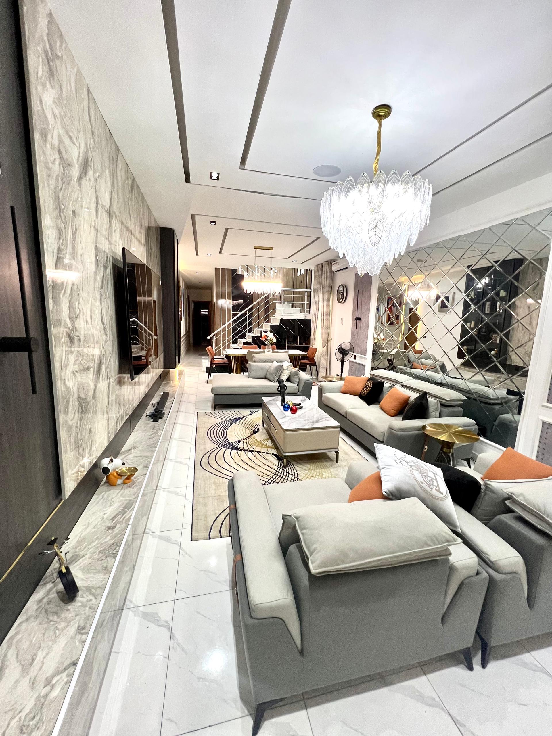 Living room at the Victoria Crest 3 shortlet on Orchid Road